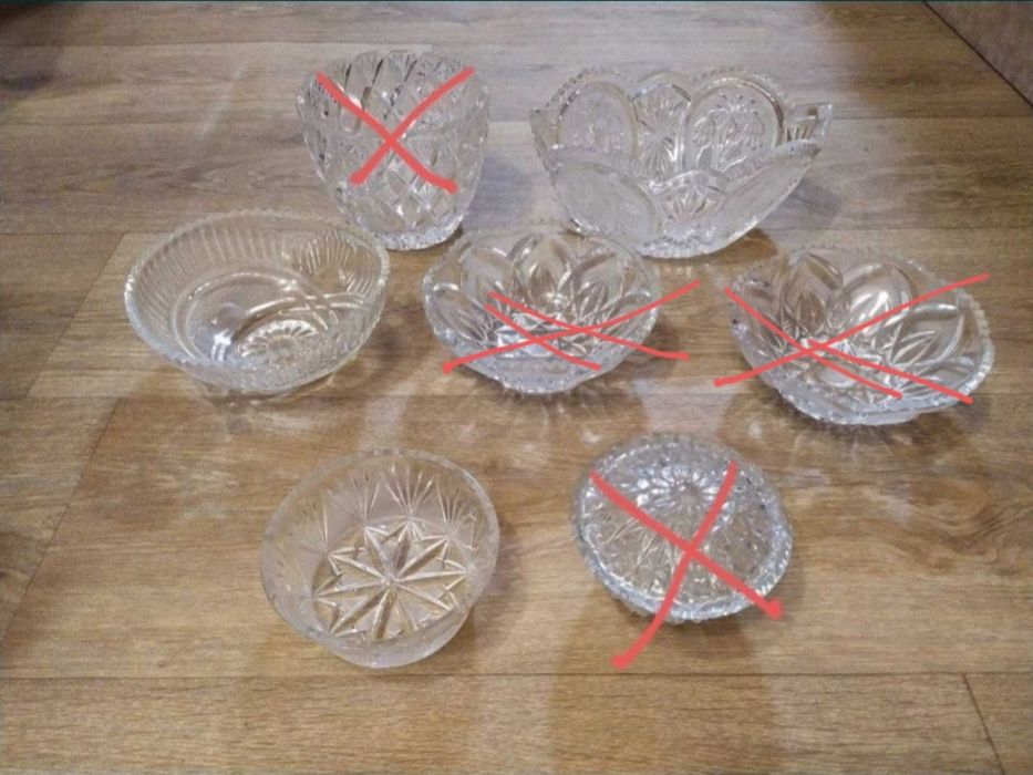 Хрусталь ССCР, конфетница, салатница, ладья, ваза