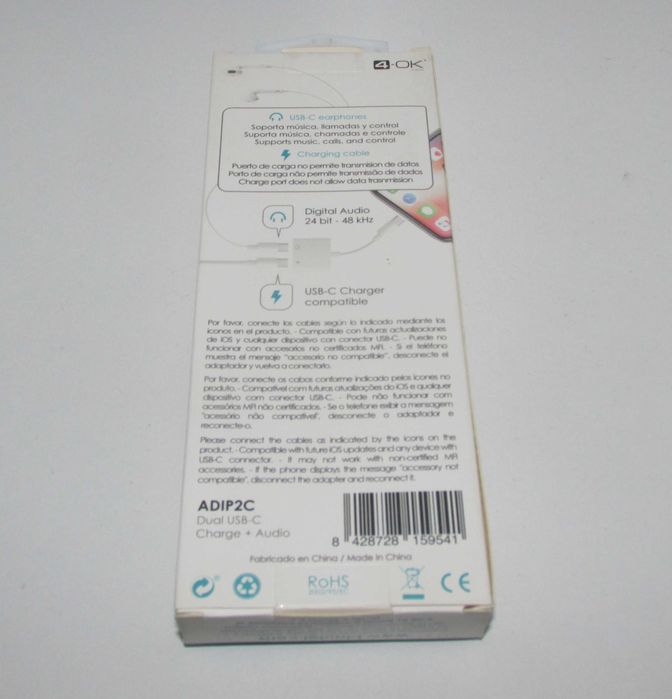2 in 1 Adapter - Charge + Audio "4-OK by Blautel"