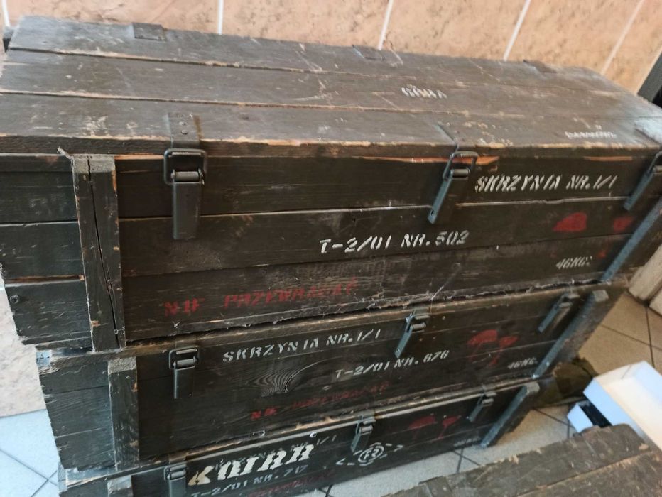 Skrzynia wojskowa drewniana 120 x 41 x 34 długa