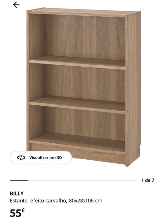 Estante IKEA BILLY – efeito carvalho (quase nova)