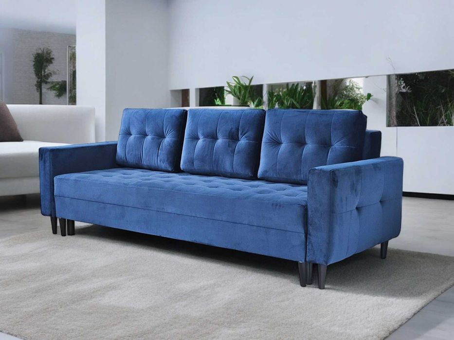 Porto. Narożnik modułowy. Kanapa z pufą. Funkcja spania. Sprężyny