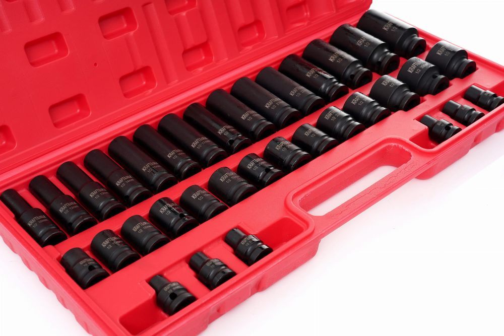 Nasadki Udarowe Zestaw Nasadek Udarowych Klucze 1/2" 8-32Mm 6Kąt 35