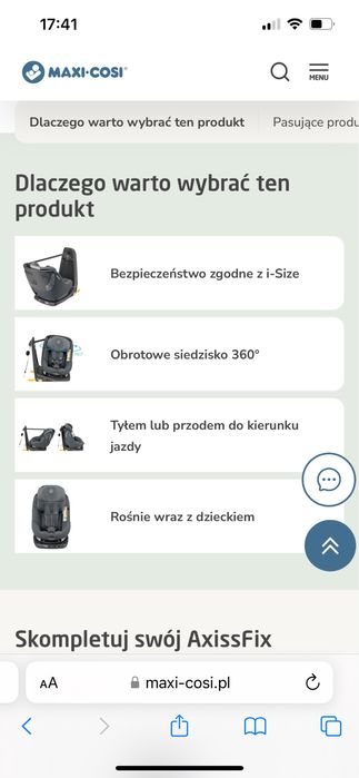 Fotelik samochodowy maxi cosi AxissFix 360