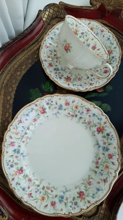 Чайное трио тройка трійка Krautheim чашка на ножках фарфор  Германия