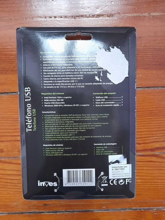 Telefone USB da "INVES" (fechado na embalagem original)