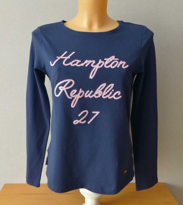 Hampton Republic 27 damski longsleeve T-shirt z cekinami S