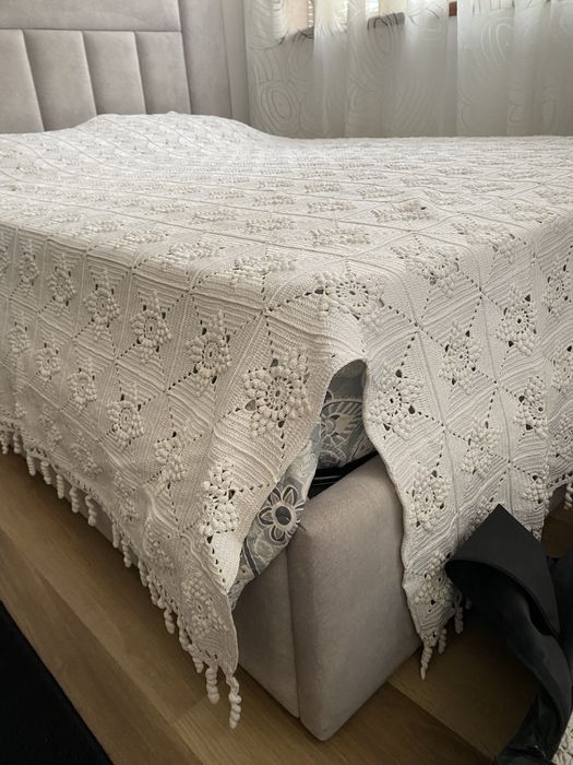 Colcha cama crochê