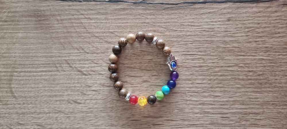 Pulseiras 7 Chakras c/ Árvore da Vida, Yin Yang