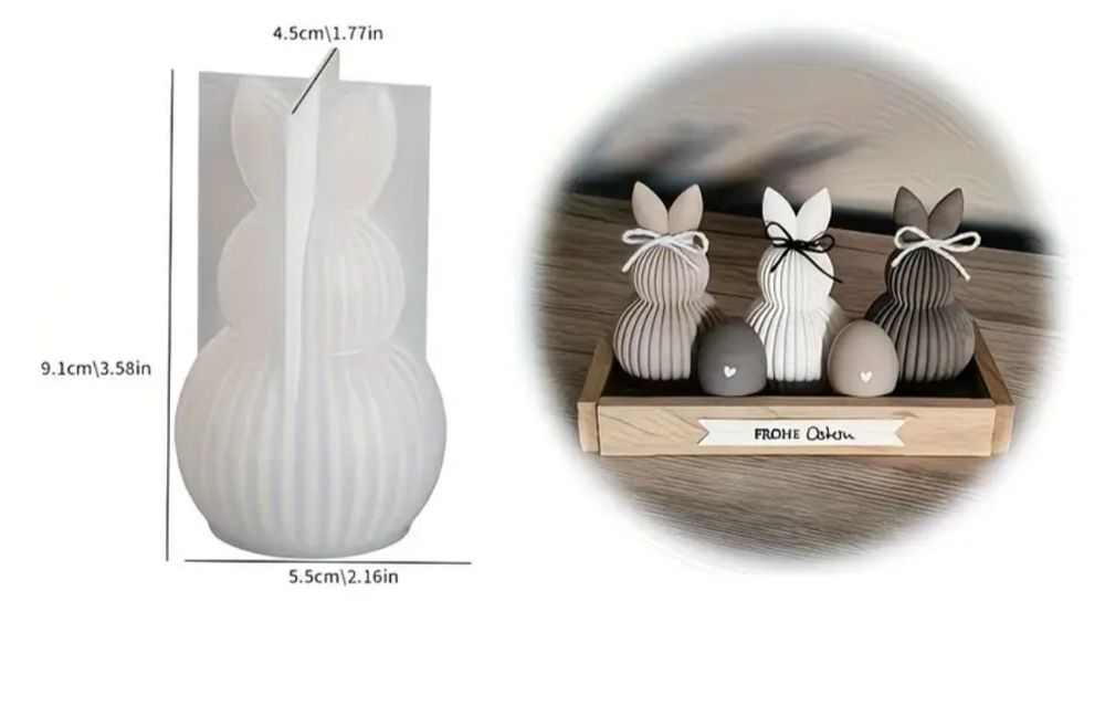 Форма силікована для свічок зайчик 2 шт.