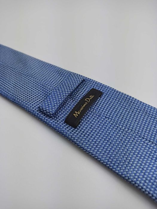Massimo Dutti niebieski jedwabny krawat wąski mpi142