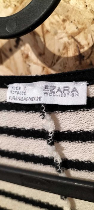 Vestido de riscas com manga 3/4 da zara