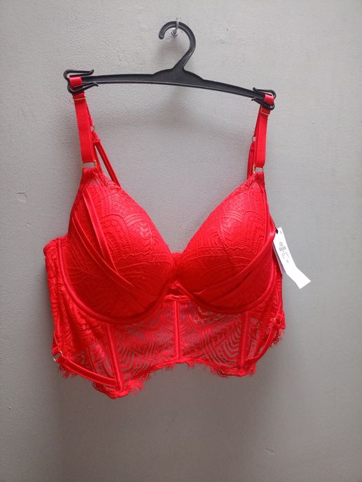 Czerwony gorsetowy biustonosz Primark roz  85C Nowy