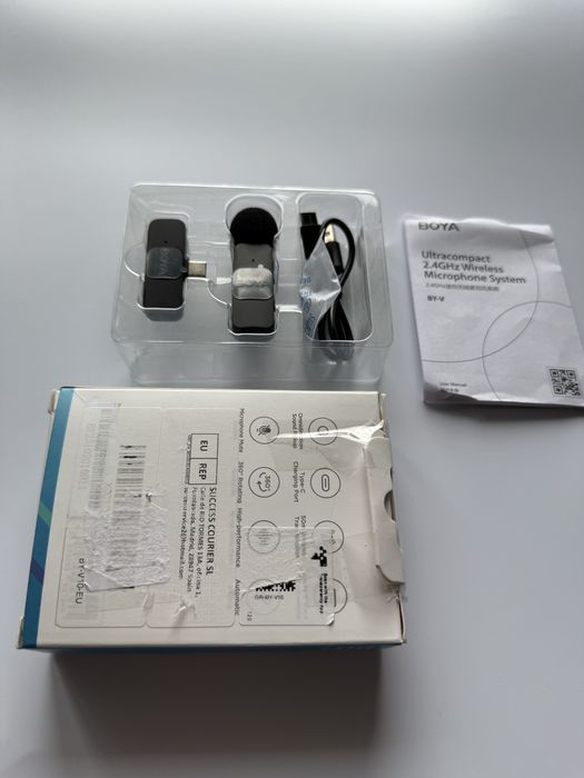 Mini Mikrofon Bezprzewodowy BOYA BY-V10 Zasięg 50m USB-C Android iOS