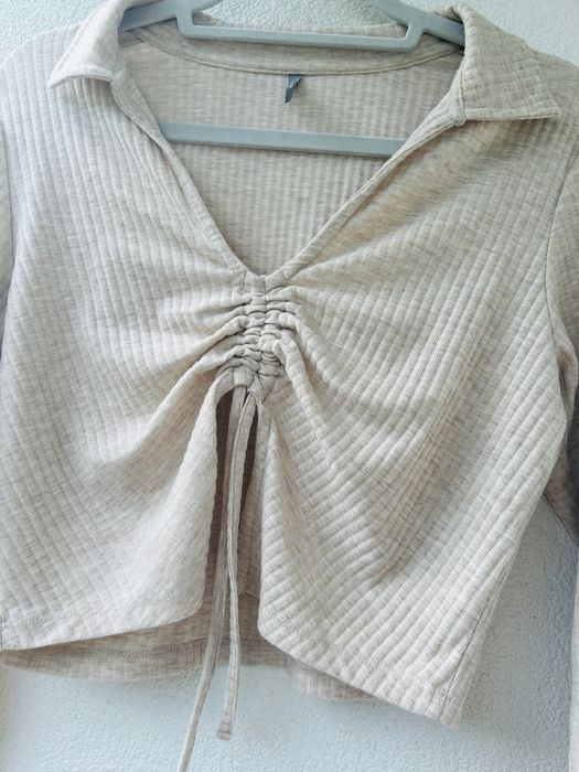 Only prazkowana bluzka crop top bolerko