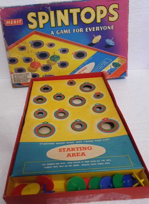 Jogo de tabuleiro SPINTOPS - Merit - Majora - Anos 60 - RARO