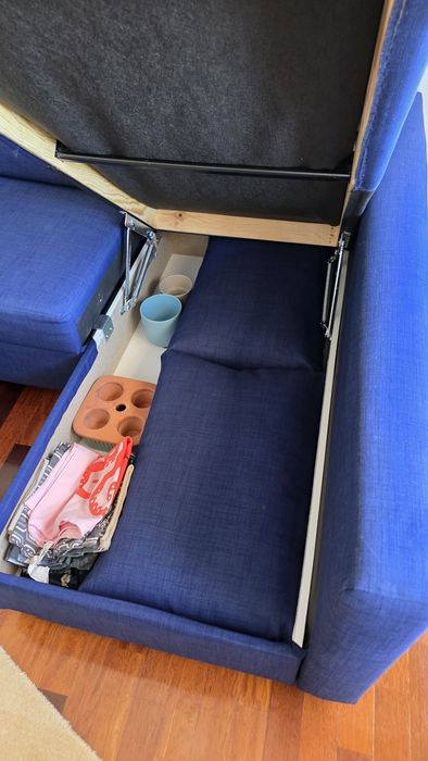 Sofá-Cama 3lug c/chaise c/arrumação