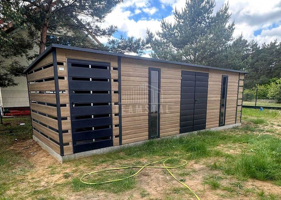 Schowek domek 6x2,5m wiata 0,5m wiata 1,2m drzwi 2x okno TS1135