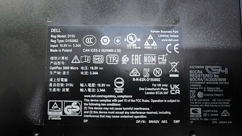 Dell OptiPlex 3000 Micro – SSD 2TB + Wi-Fi | Pronto para uso