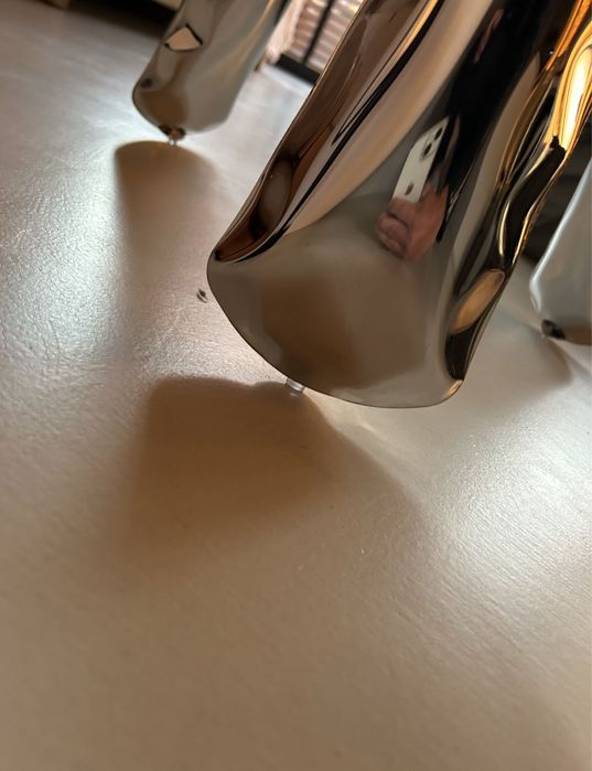 Fotel Stalowy Stołek Loop Stal Dmuchana Chrom Design Taboret Oskar