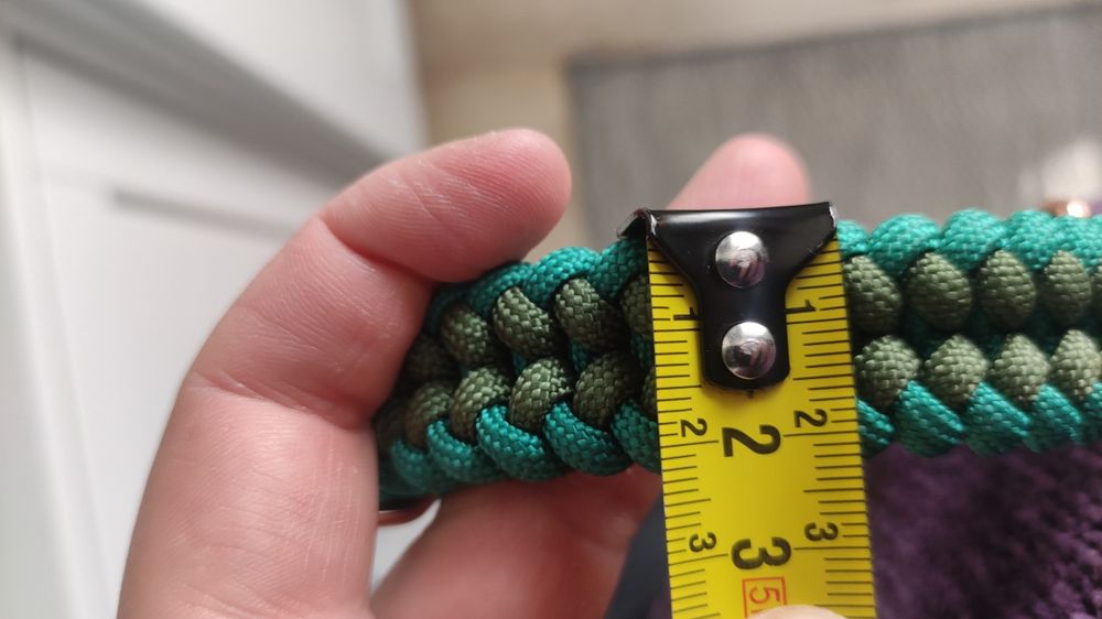 Obroża ręcznie robiona dla psa 2,5 cm 2cm zielona houndloop sznurkowa