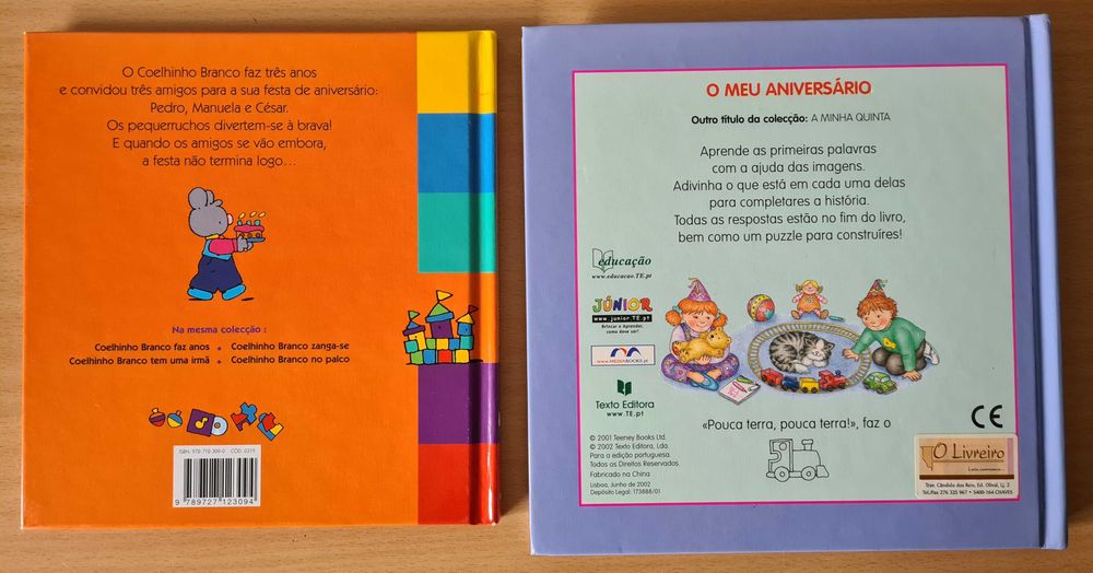 2 livrinhos infantis para o aniversário de uma criança