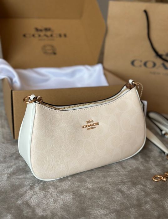 Сумка Coach Teri White Canvas / сумка жіноча коач тері