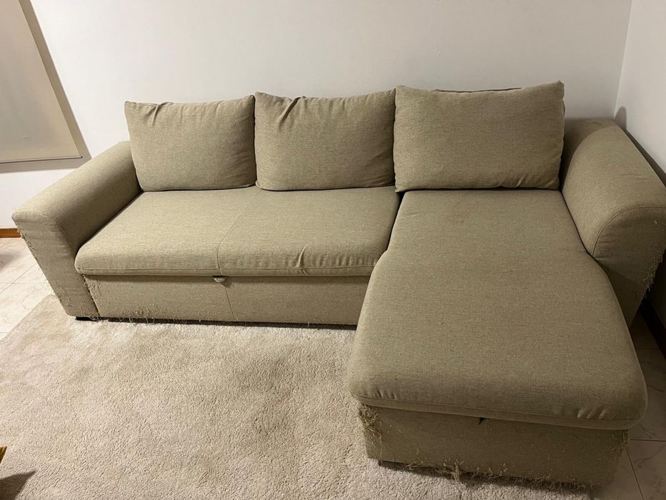 Sofá chaise longue reversível ASTY com cama e baú