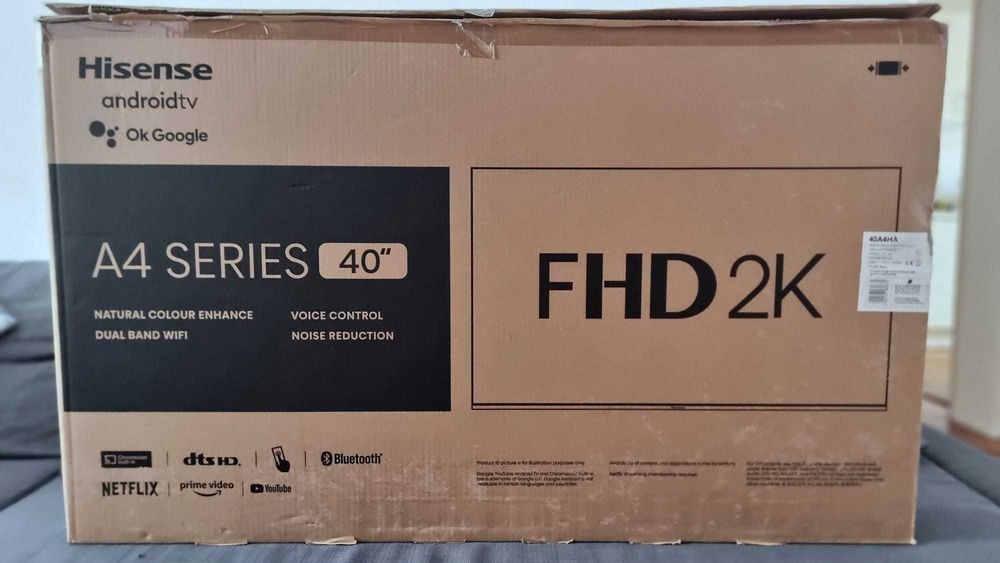 TV Hisense Series A4, tela de 40 polegadas, FHD 2K, Android TV, Ok Google, Bluetooth