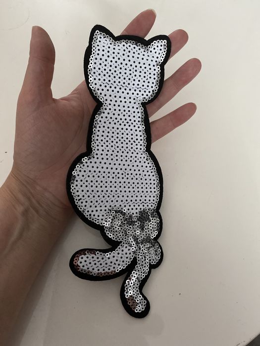Naszywka cekiny kotek
