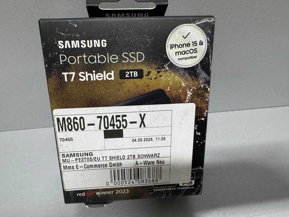Samsung T7 Shield 2 Tb Black (MU-PE2T0S)  Ssd накопичувач новий !
