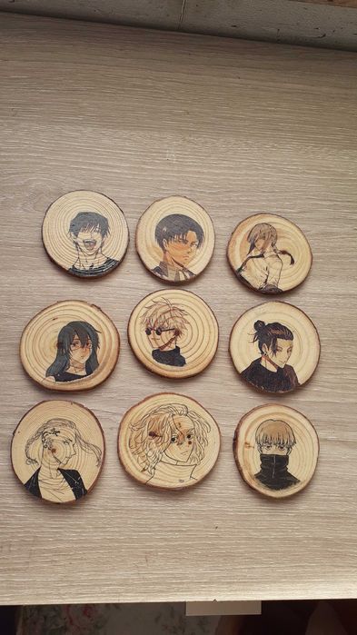 Decoração madeira anime jujutsu, hunterxhunter, chainsaw man