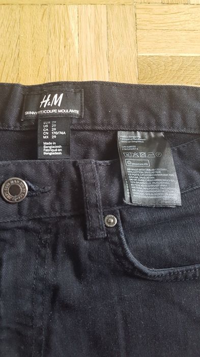 H&M spodnie jeansy r. 29 czarne