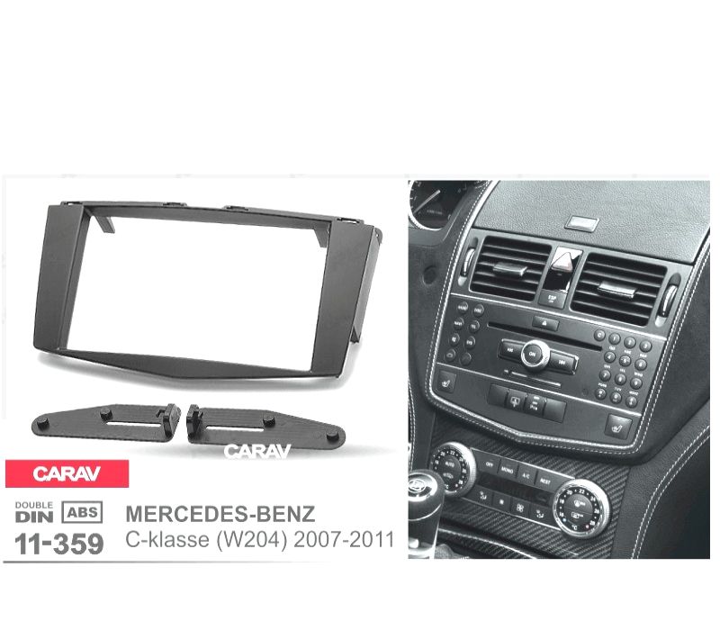 MOLDURA ADAPTADOR PRETO PARA RADIO 2-DIN MERCEDES CLASE-C W204