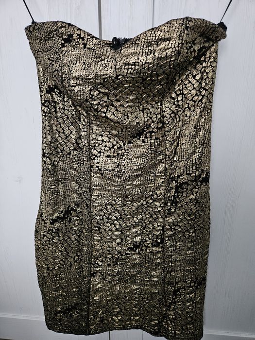 Sukienka wieczorowa tuba bez ramiączek rozm. 34 XS