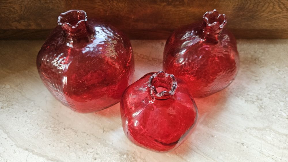 Granat szklana ozdoba kpl 3 szt.