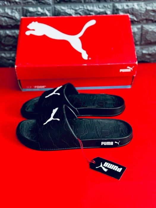 Шлепанцы мужские пума/puma слансы шлепки пума тапочки на лето puma резиновые тапочки силиконовые шлепанцы капці літні чоловічі шлепанці черные тапочки