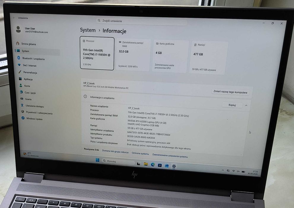HP Zbook G8 15.6 mobile workstation