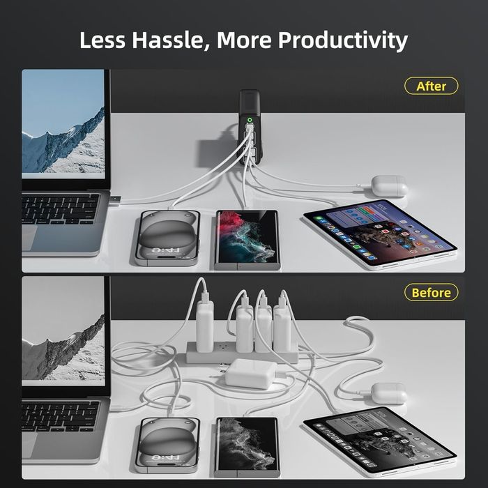 Зарядний пристрій HUNDA 245 Вт USB C GaN