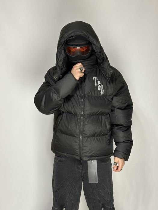 Trapstar чорная куртка пуховик курточка черная shooters black drill L