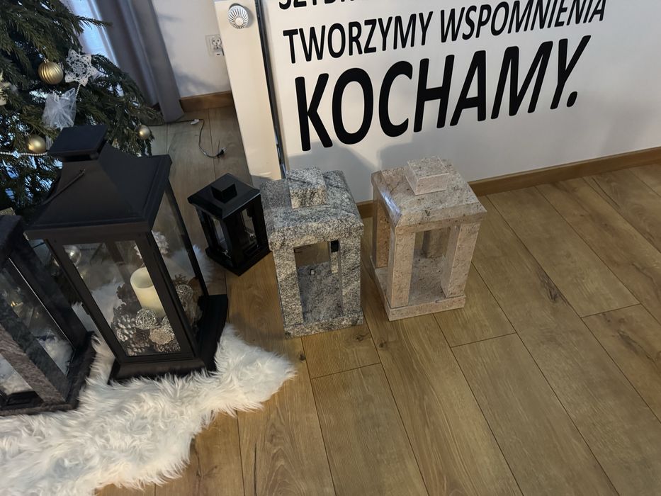 Lampion Znicz granitowy Nowoczesny szwed