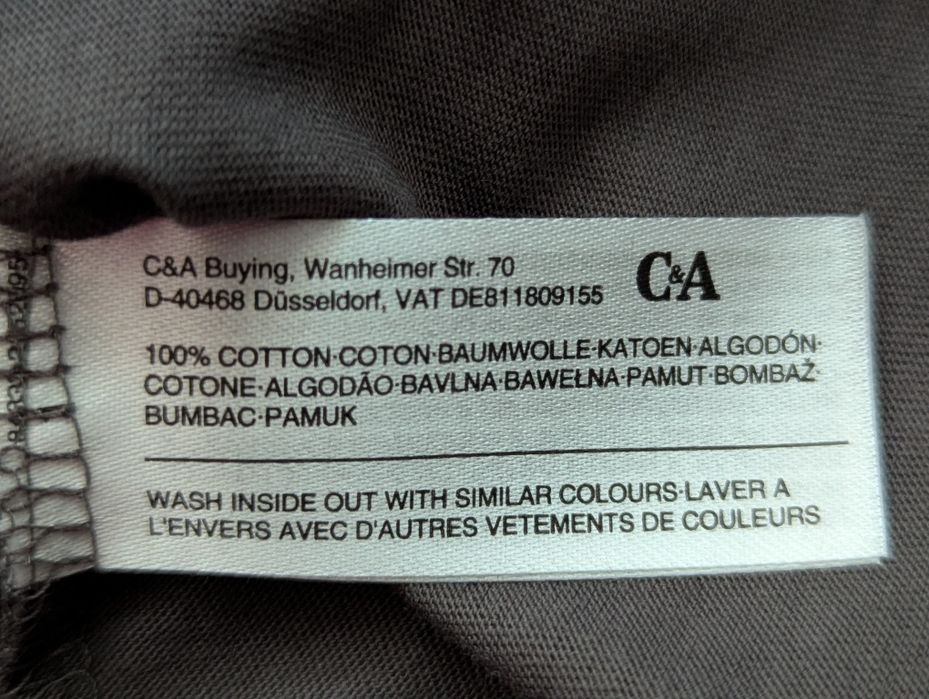 Koszulka bluzka C & A rozm.110 szara bawełniana