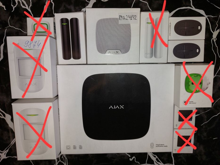 Сигнализация ajax hub2 + sim и ( датчик открытия с ударом, сирена домашняя, 2 пульта управления )