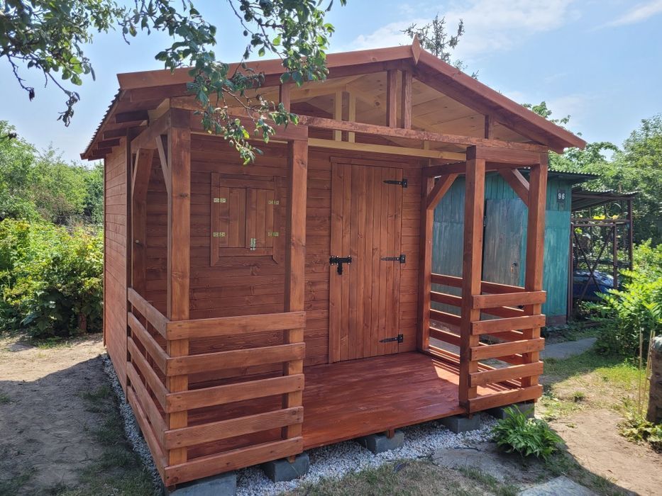 Promocja Domek na narzędzia narzędziowy ogrodowy z tarasem montaż