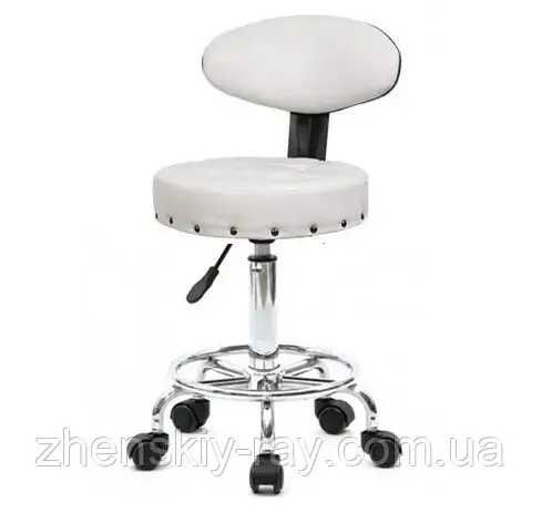 Стул для мастера со спинкой черный белый красный