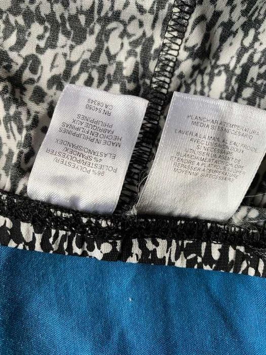 Nine west 42 44 xxl +size spodnica midi do kolan lekka cienka wzory