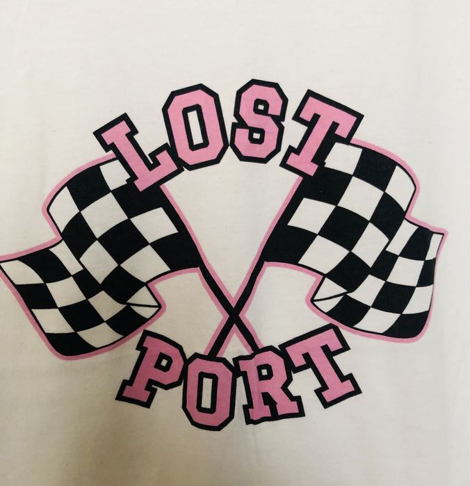 T-shirt z różowym napisem Pull&bear S skate emo