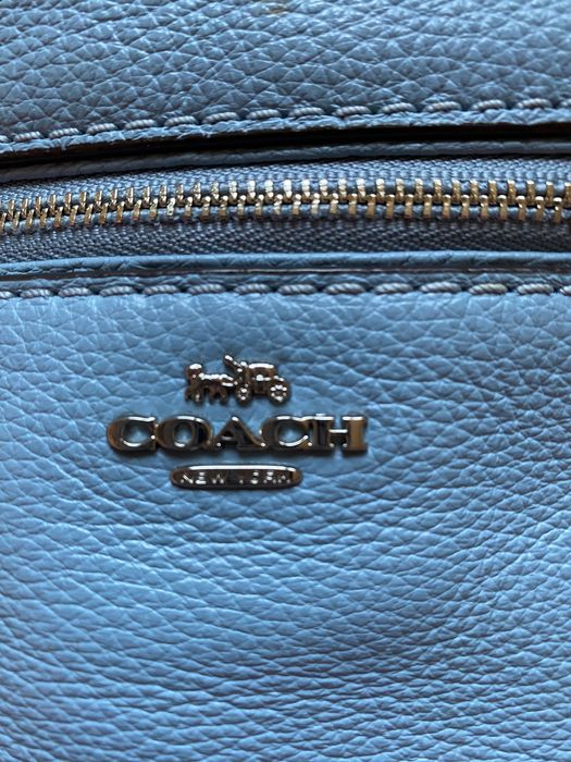 Plecak skórzany Coach niebieski