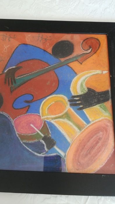 Quadro "jazz" , pastel sobre cartão