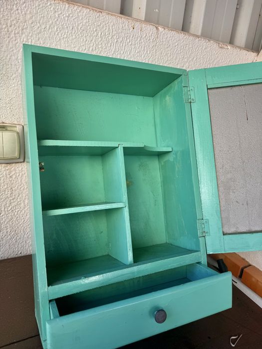 Vintage Armario Casa de Banho Madeira Maciça