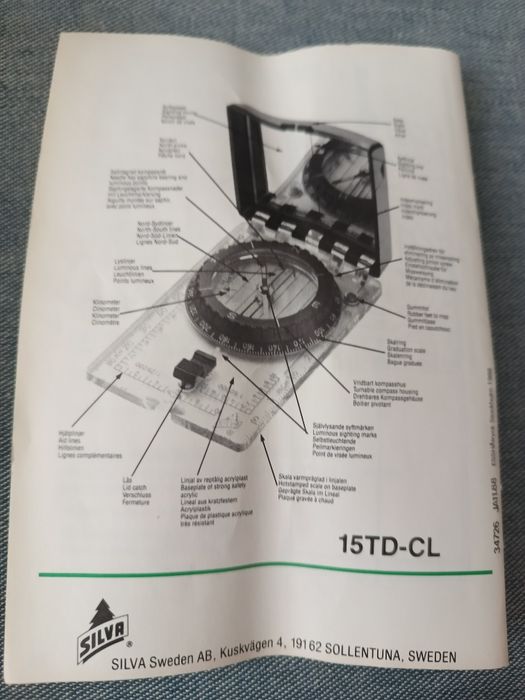 Kompas Silva 15TD-CL Pudełko Instrukcja